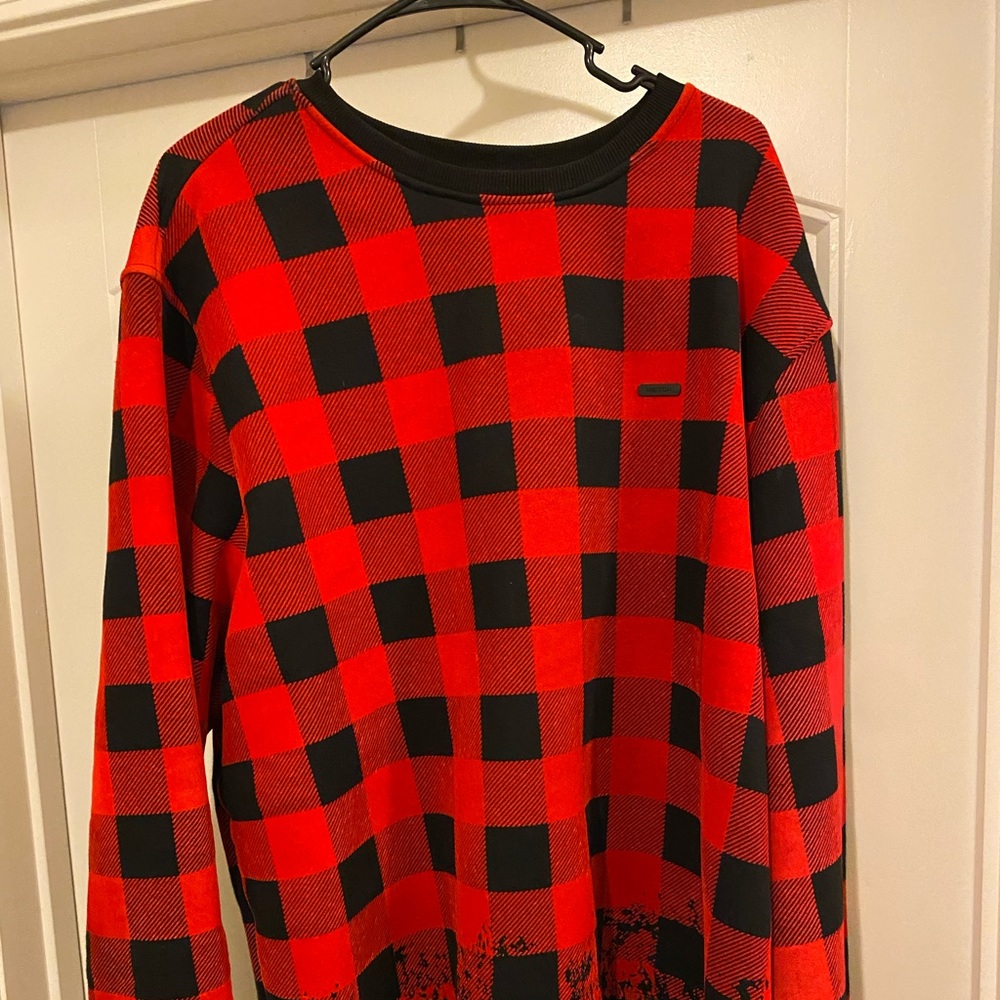 Red and Black Plaid Sweatshirt